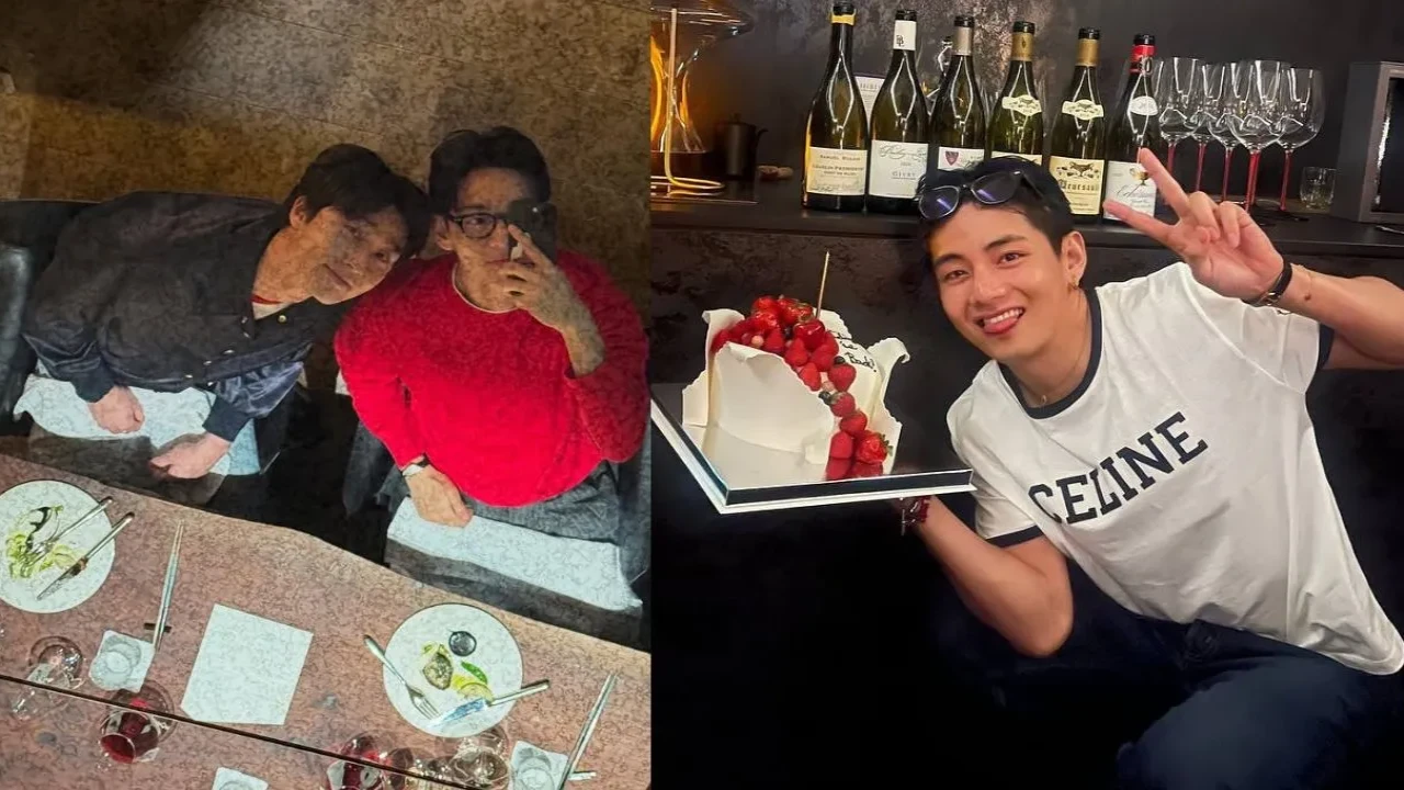 Park Seo Joon and V: courtesy of V's Instagram Park Seo Joon and V: courtesy of V's Instagram