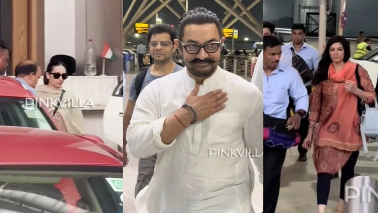 Karisma Kapoor returns from Sunjay Kapur's prayer meet, Aamir Khan clicked with GF Gauri Spratt (Credits: Pinkvilla) Karisma Kapoor returns from Sunjay Kapur's prayer meet, Aamir Khan clicked with GF Gauri Spratt