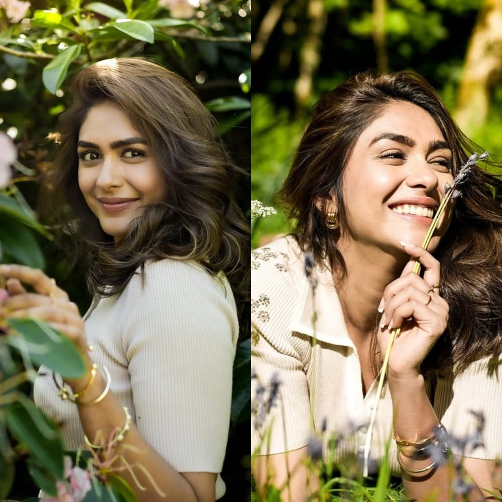 Mrunal Thakur is obsessed with Korean fashion as she sunbathes in ribbed knit top and pleated skirt