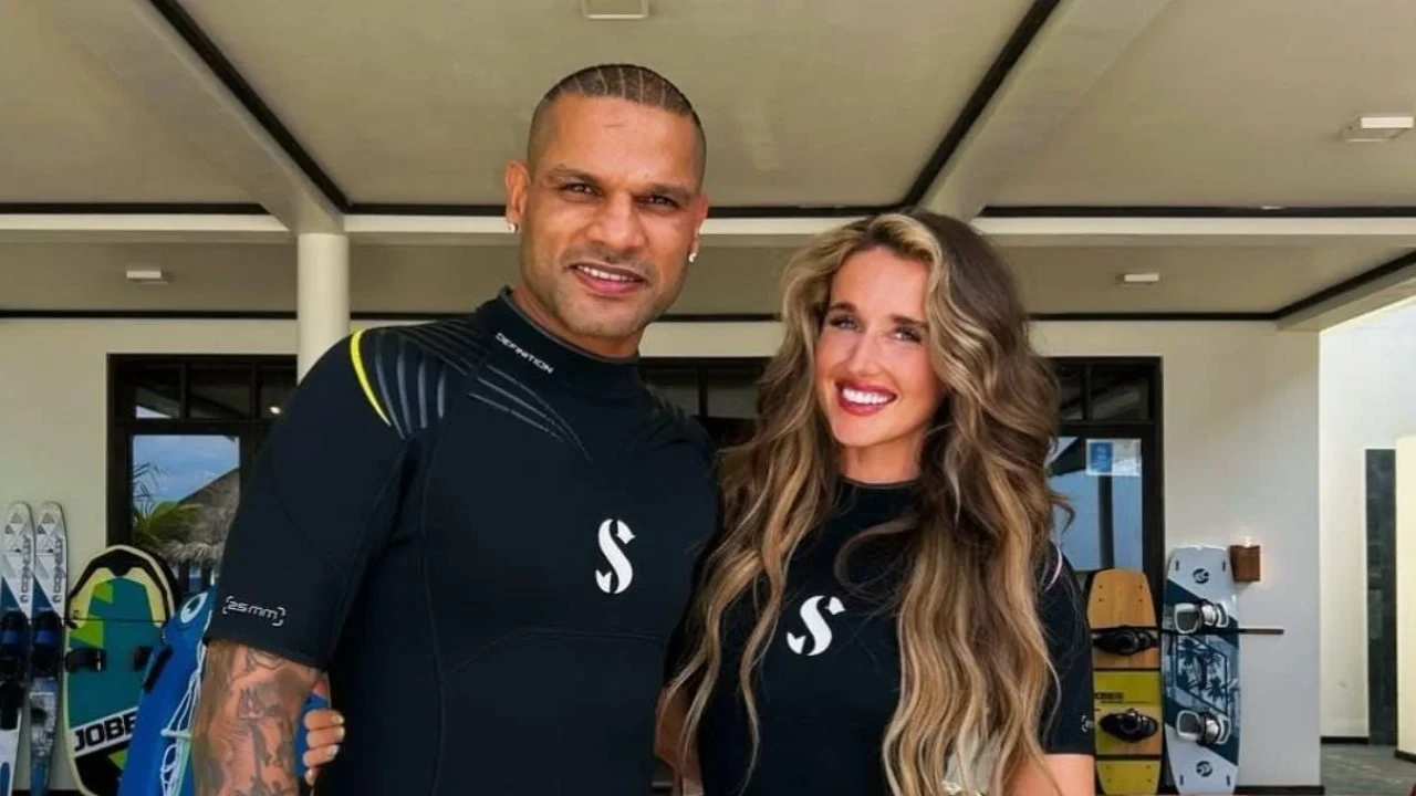Shikhar Dhawan & Sophie Shine (via Instagram)