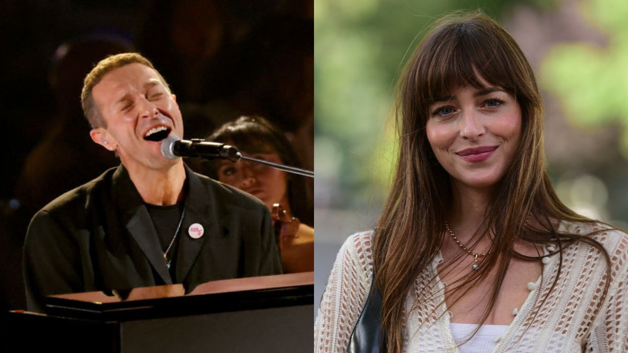 Chris Martin, Dakota Johnson (via Getty Images) Chris Martin, Dakota Johnson (via Getty Images)