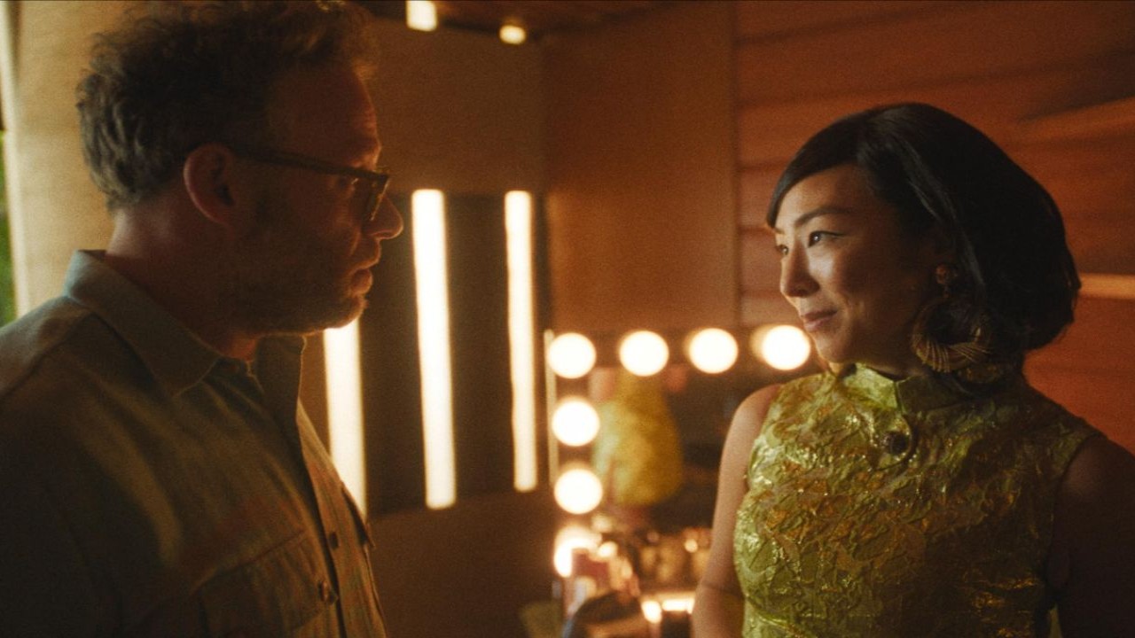 Seth Rogen, Greta Lee via The Studio (IMDb) Seth Rogen, Greta Lee via The Studio (IMDb)
