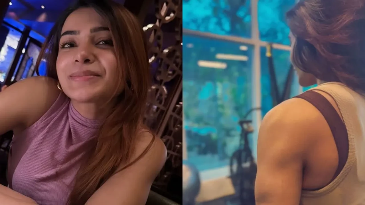 Samantha Ruth Prabhu flexes her muscles and biceps as she sweats it out at the gym (PC: Samantha Ruth Prabhu IG) Samantha Ruth Prabhu flexes her muscles and biceps as she sweats it out at the gym