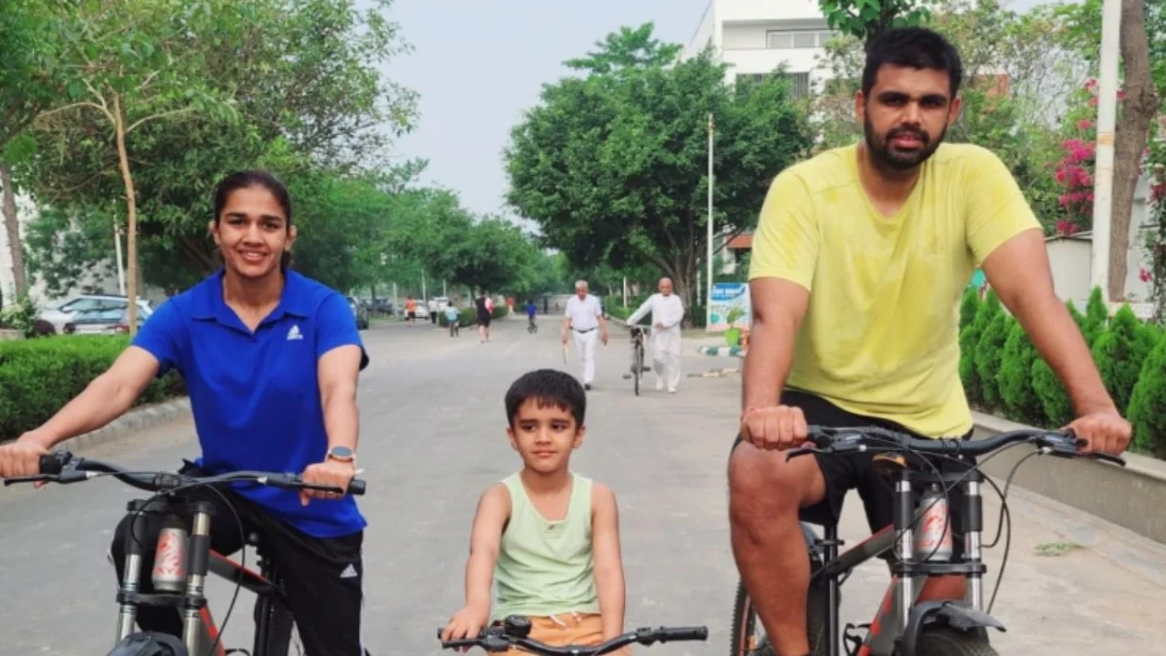 Babita Phogat, Yuvraaj Suhag & Vivek Suhag (via Instagram) Babita Phogat, Yuvraaj Suhag & Vivek Suhag (via Instagram)