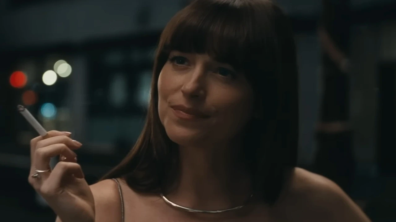 Materialists opens decently amidst stiff competition (Credit: A24) Dakota Johnson