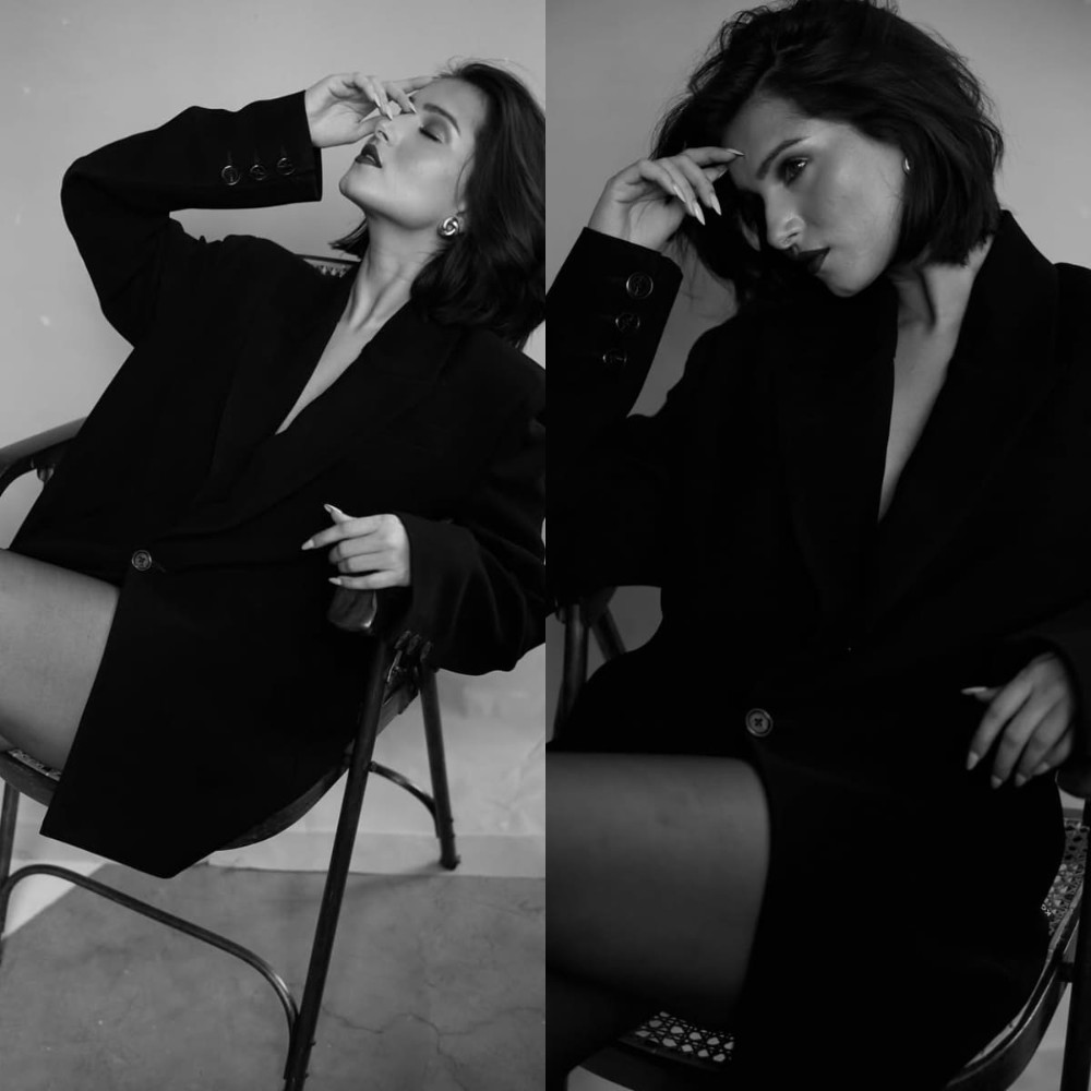 Tara Sutaria wears only blazer and no pants in latest look and it is serving HOT corporate energy 