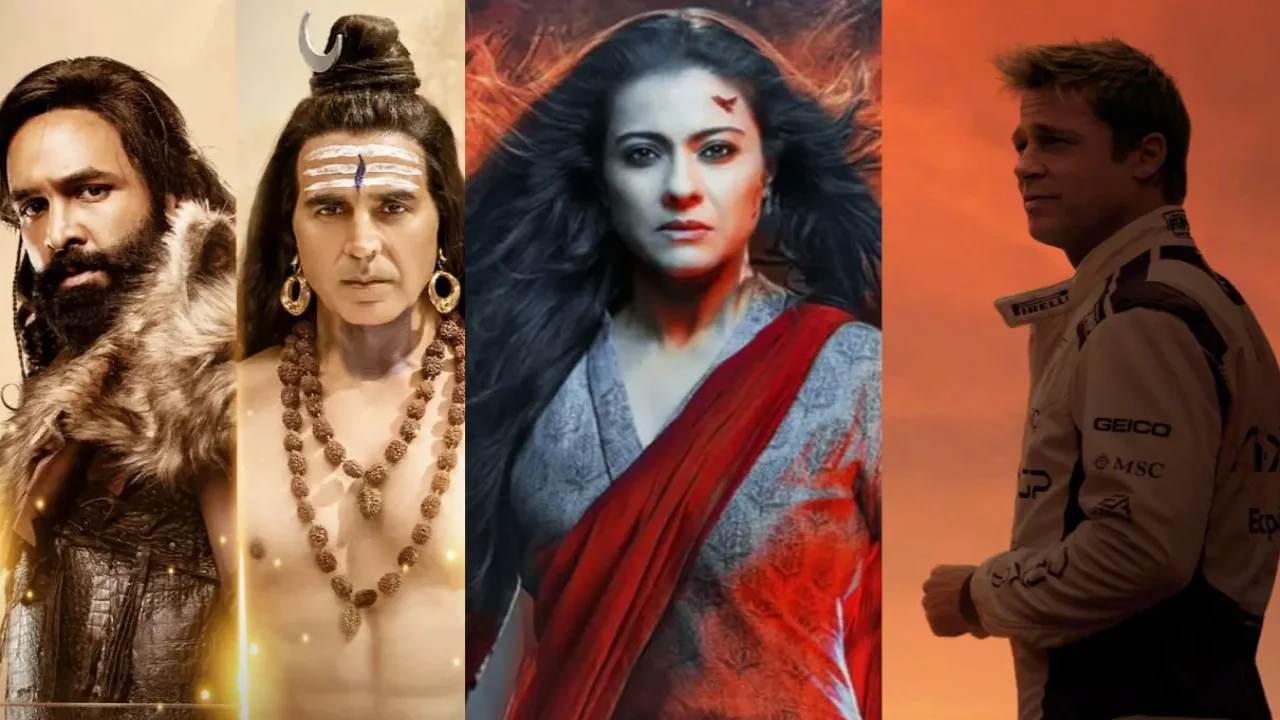 Movies releasing on June 27 (Credits: AVA Entertainment, Devgn Films, Warner Bros Pictures) Vishnu Manchu, Akshay Kumar, Kjaol, Brad Pitt