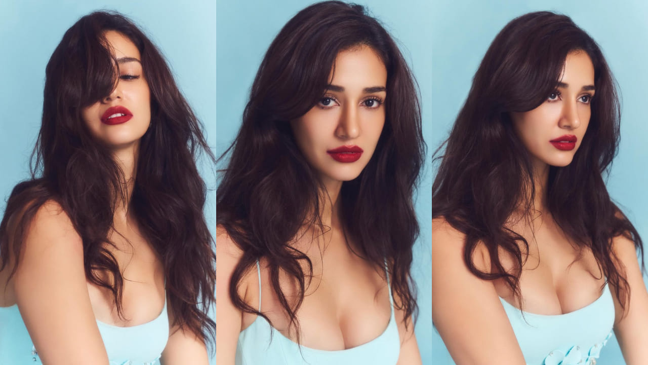 Disha Patani wears bold red lipstick with Rs 3,83,000 bodycon dress and serves bombshell look. PC: Aman Nagoshe