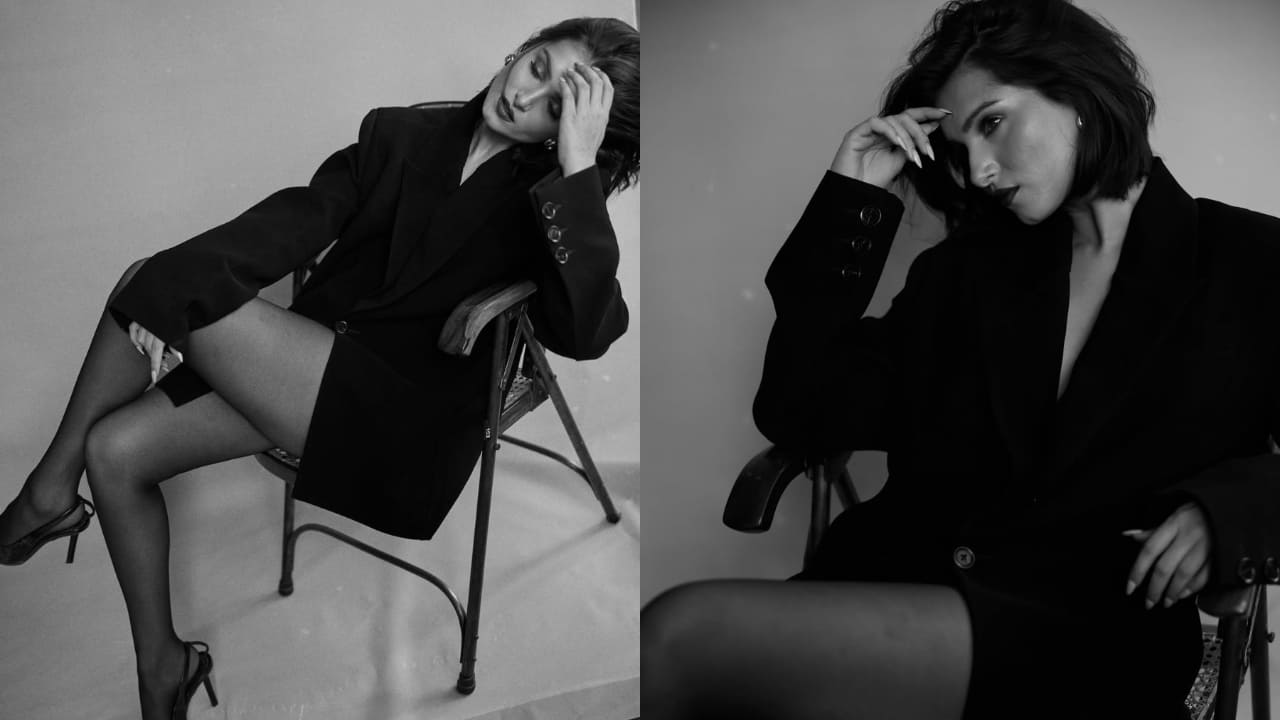 Tara Sutaria wears only blazer and no pants in latest look and it is serving HOT corporate energy. PC: Taras Taraporvala
