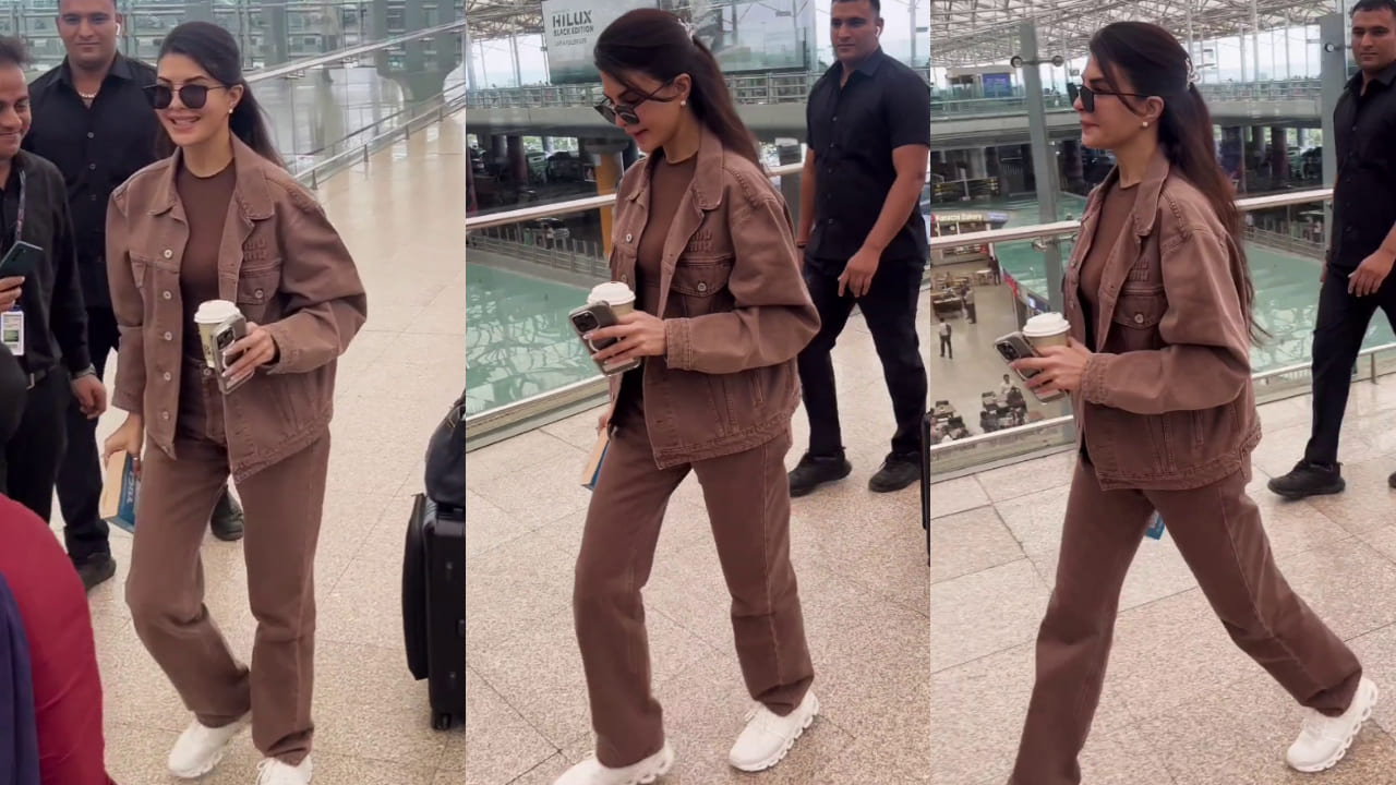 Sharvari carries Rs 2,12,000 LV bag to the airport while Jacqueline serves two major airport fashion looks. PC: Bablu, APH Images, Varinder