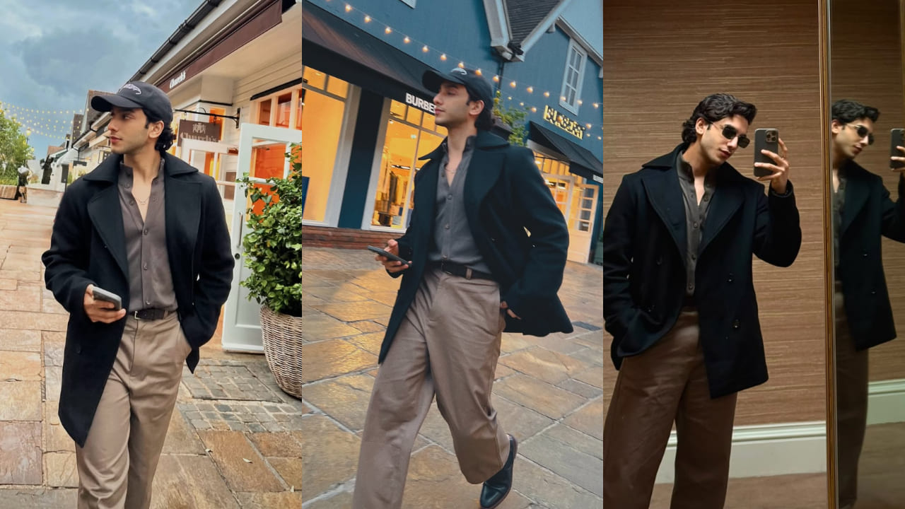 Vedang Raina pairs Rs 10,237 pinstripe jacket with cool cap on vacation—all men, take notes