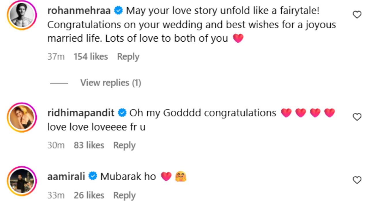 Celebrities wish newly married couple Hina Khan and Rocky Jaiswal