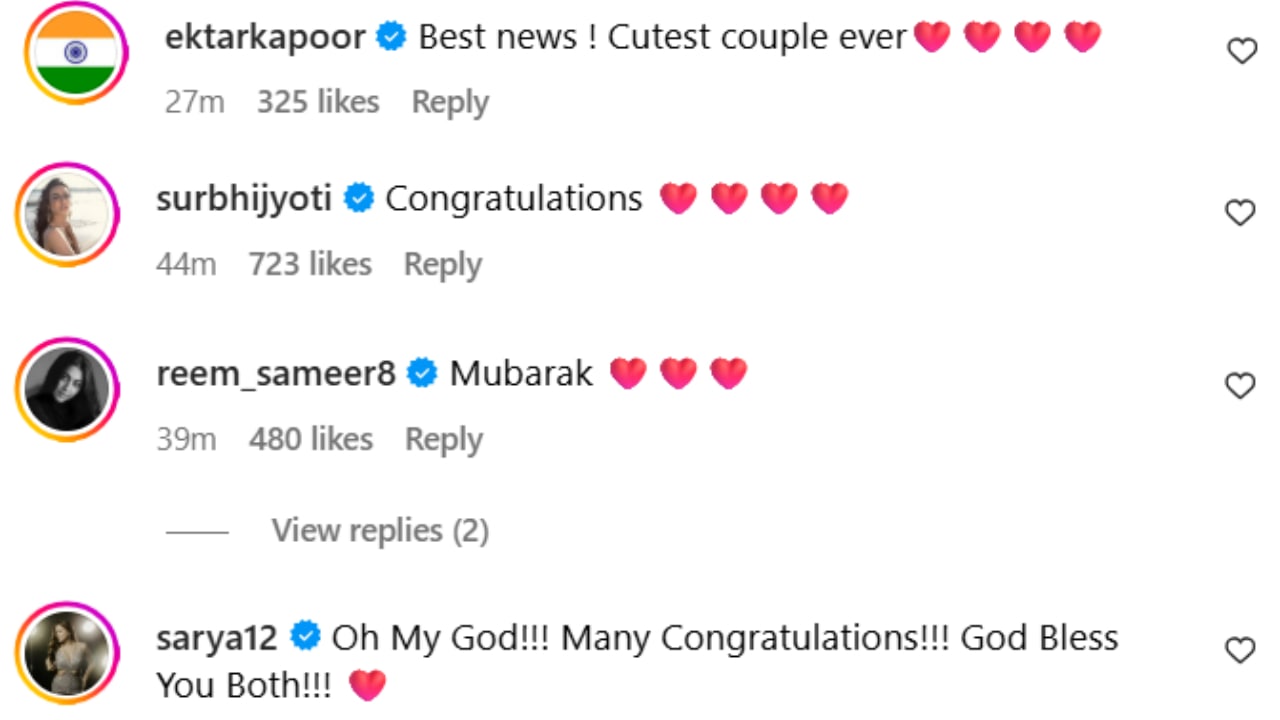 Celebrities wish newly married couple Hina Khan and Rocky Jaiswal