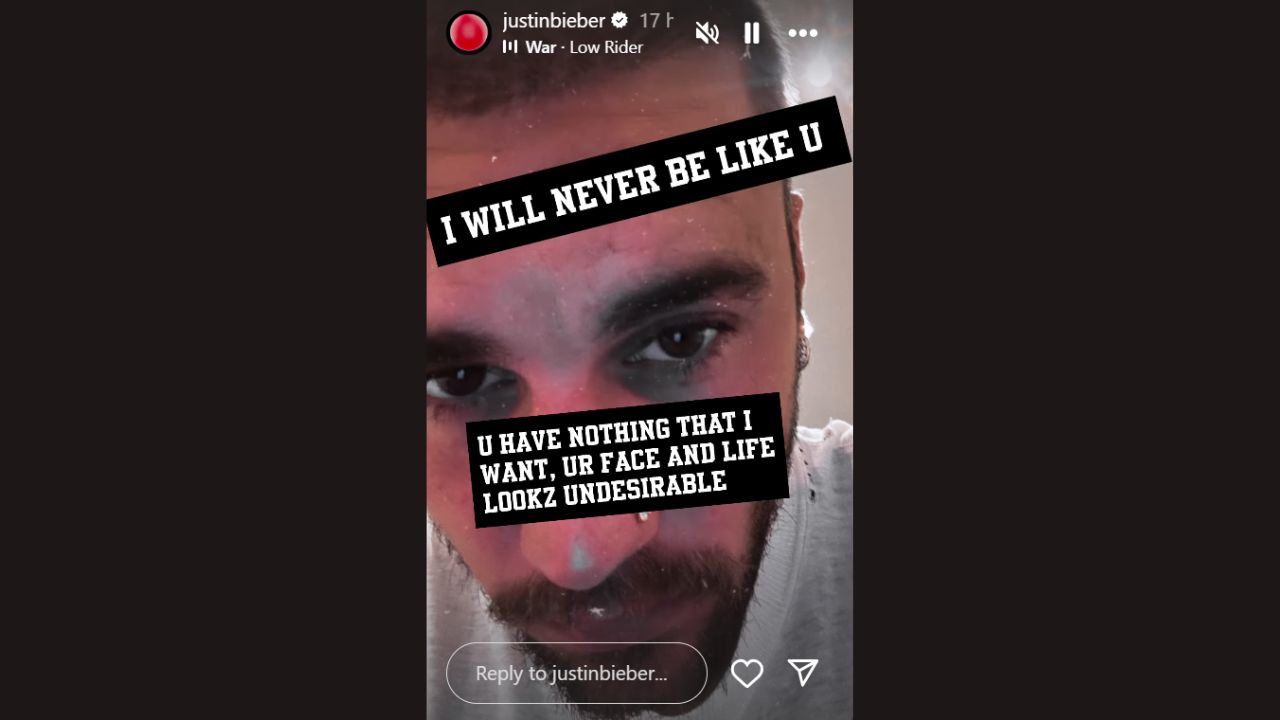 Justin Bieber's Instagram Story