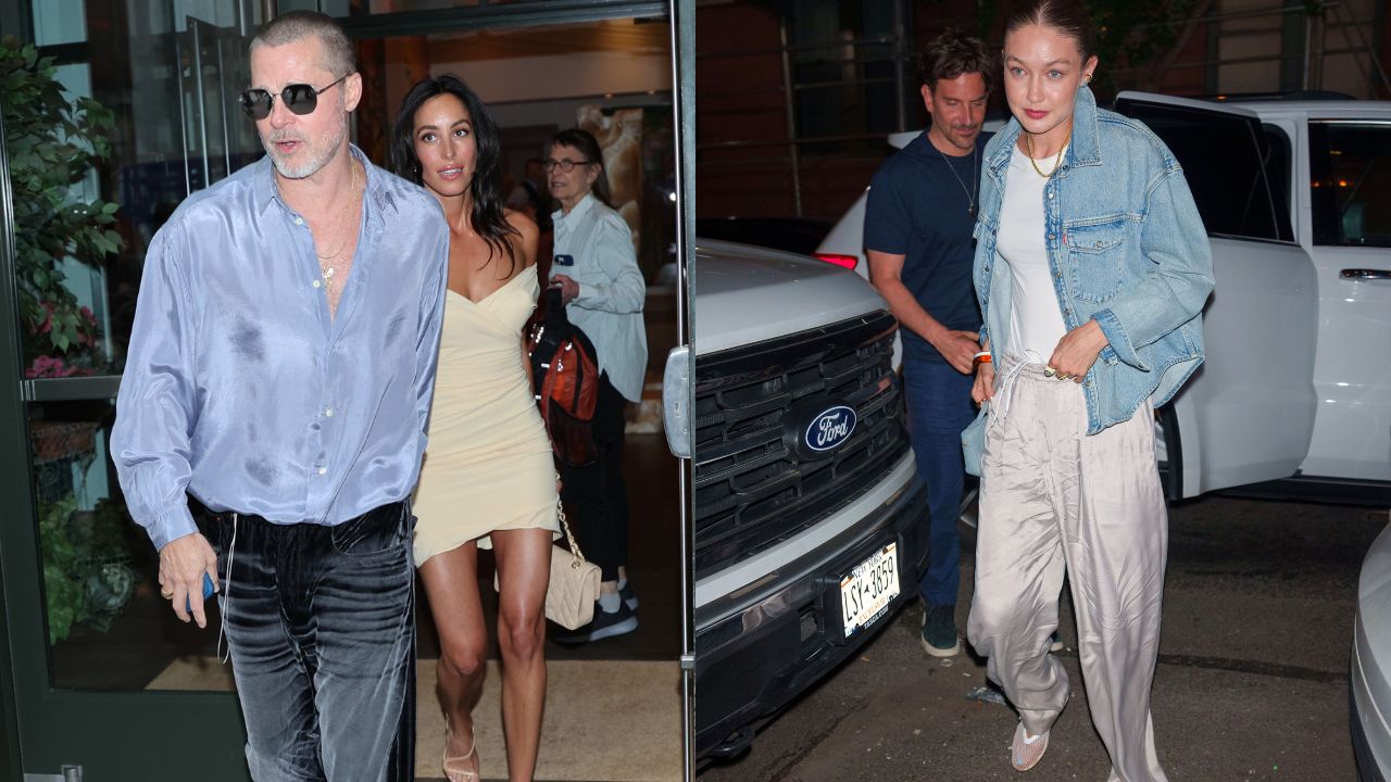Brad Pitt-Ines de Ramon and Bradley Cooper-Gigi Hadid: courtesy of Getty Images