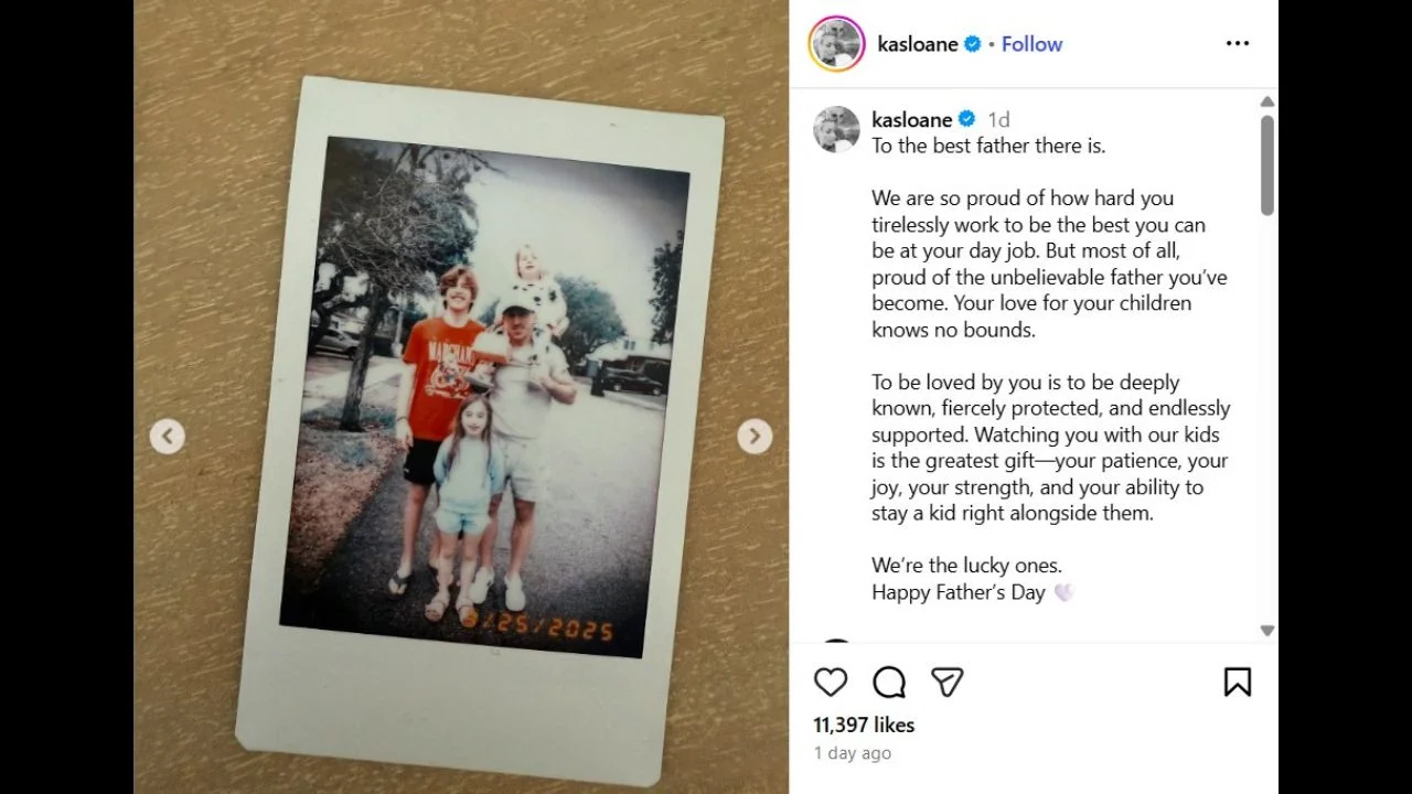 Katrina Marchand's Father's Day post (via Instagram)