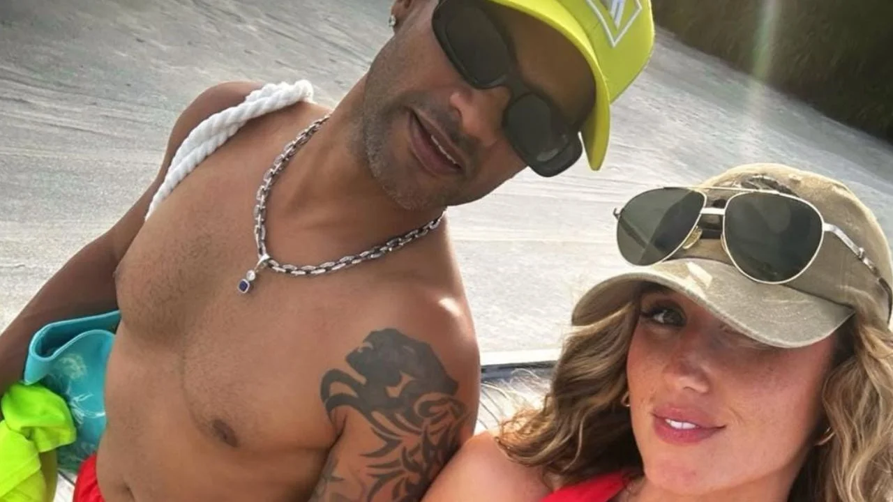 Shikhar Dhawan & Sophie Shine (via Instagram)