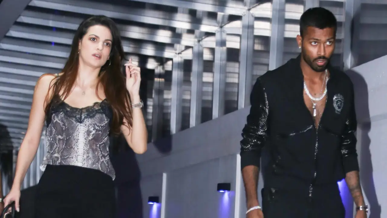 hardik with first wife  Natasha Stankovic