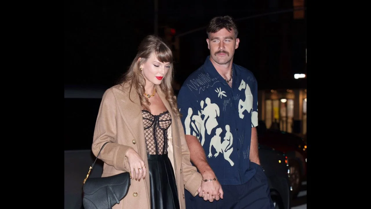 Travis Kelce & Taylor Swift (via Getty Images)