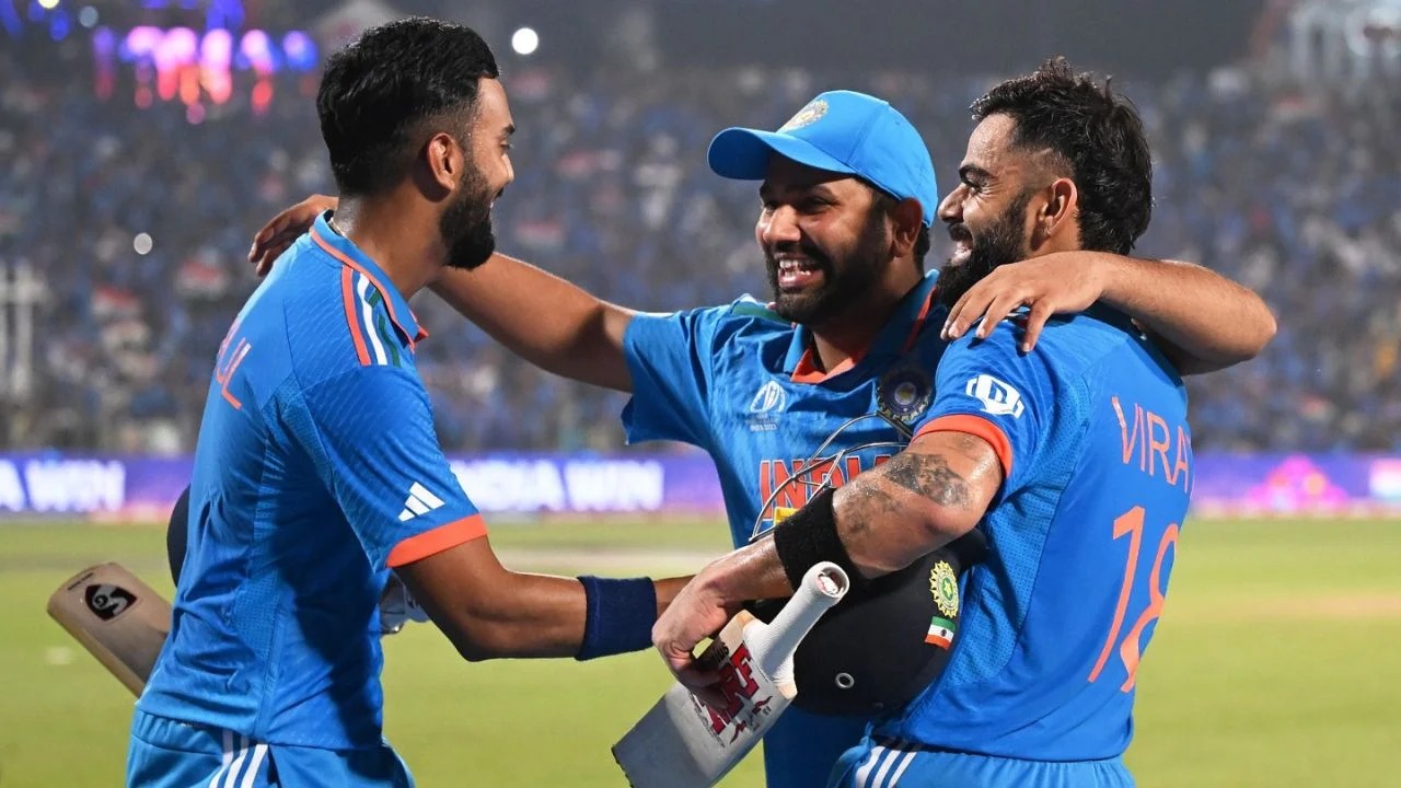 KL Rahul, Rohit Sharma & Virat Kohli (via Getty Images)
