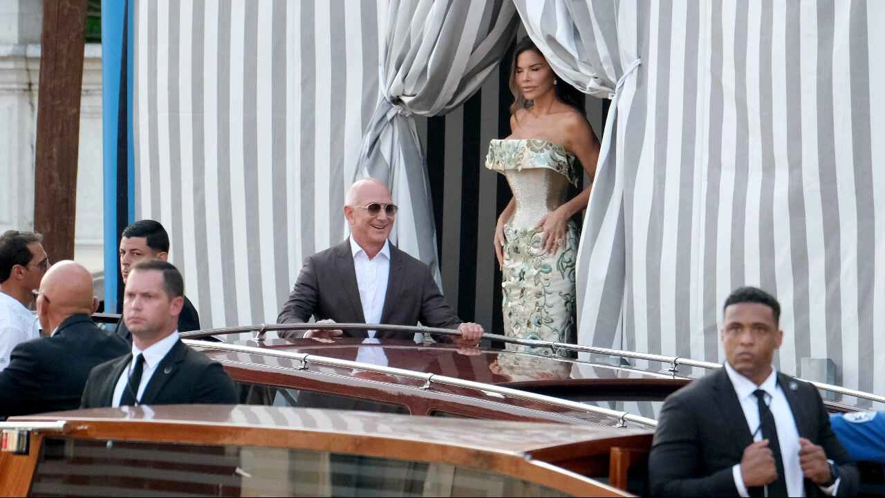 Jeff Bezos and Lauren Sanchez via Getty Images