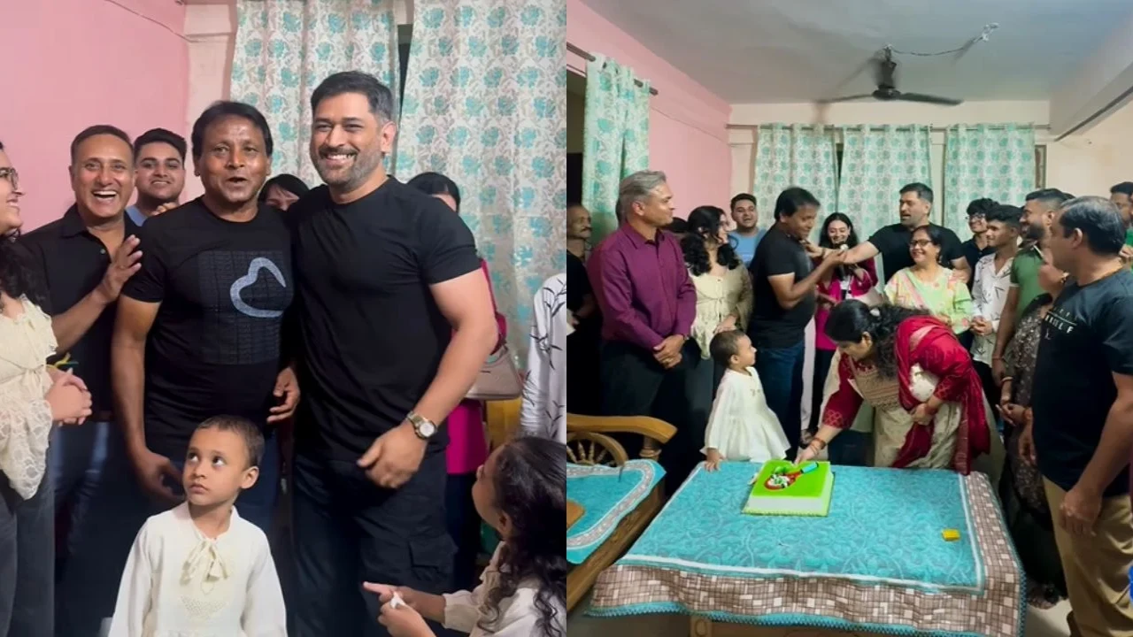 MS Dhoni, Surender Kumar, family (via Instagram) MS Dhoni, Surender Kumar, family (via Instagram)