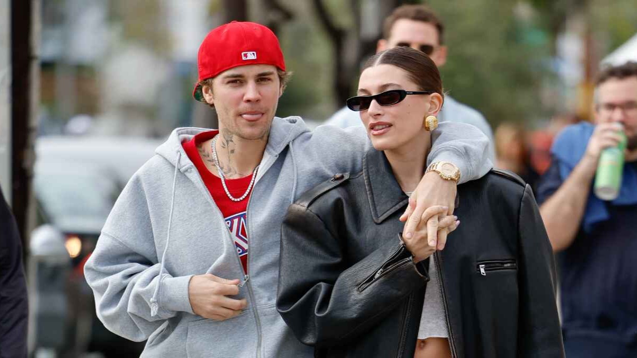Justin and Hailey Bieber via Getty Images Getty Images