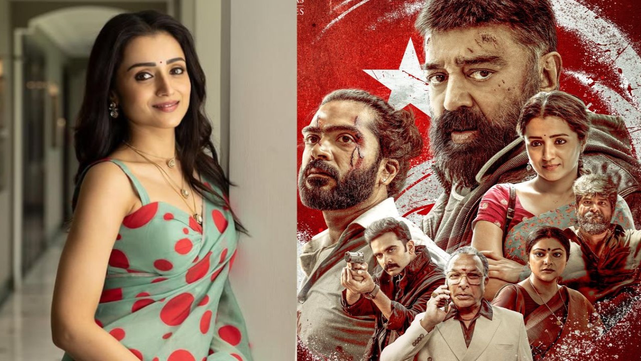Trisha Krishnan, Kamal Haasan and team join in for pre-release screening of Mani Ratnam directorial (PC: Trisha Krishnan IG, RKFI) Trisha Krishnan, Kamal Haasan and team join in for pre-release screening of Mani Ratnam directorial