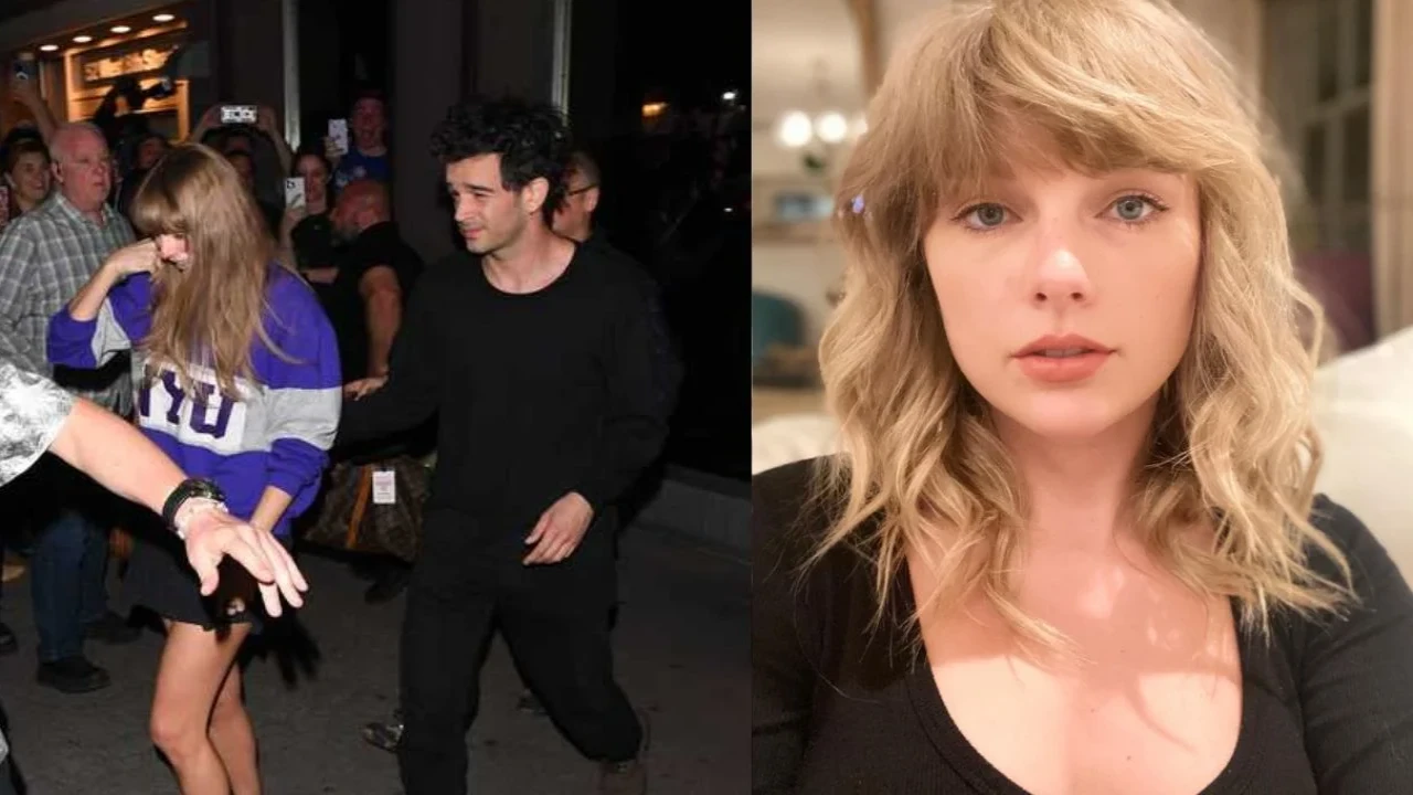 Taylor Swift & Matty Healy (via Getty Images), Taylor Swift (via Instagram) Taylor Swift & Matty Healy (via Getty Images), Taylor Swift (via Instagram)