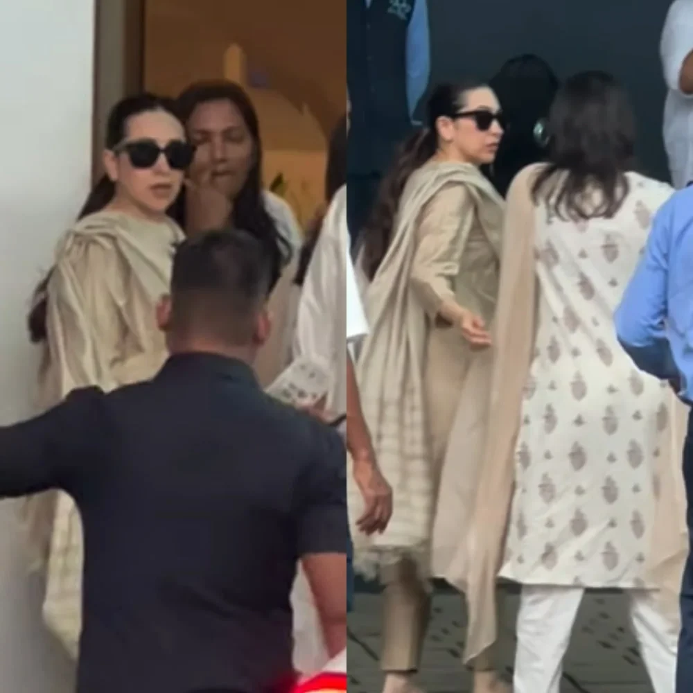 VIDEO: Karisma Kapoor clicked at Mumbai airport with kids as she heads to Delhi to attend Sunjay Kapur's prayer meet