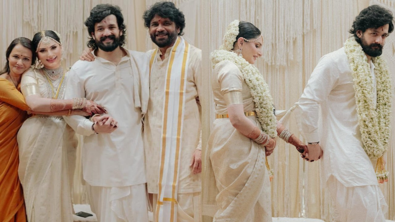 Akhil Akkineni and Zainab Ravdjee Wedding PICS (PC: Nagarjuna Akkineni, X) Akhil Akkineni and Zainab Ravdjee Wedding PICS