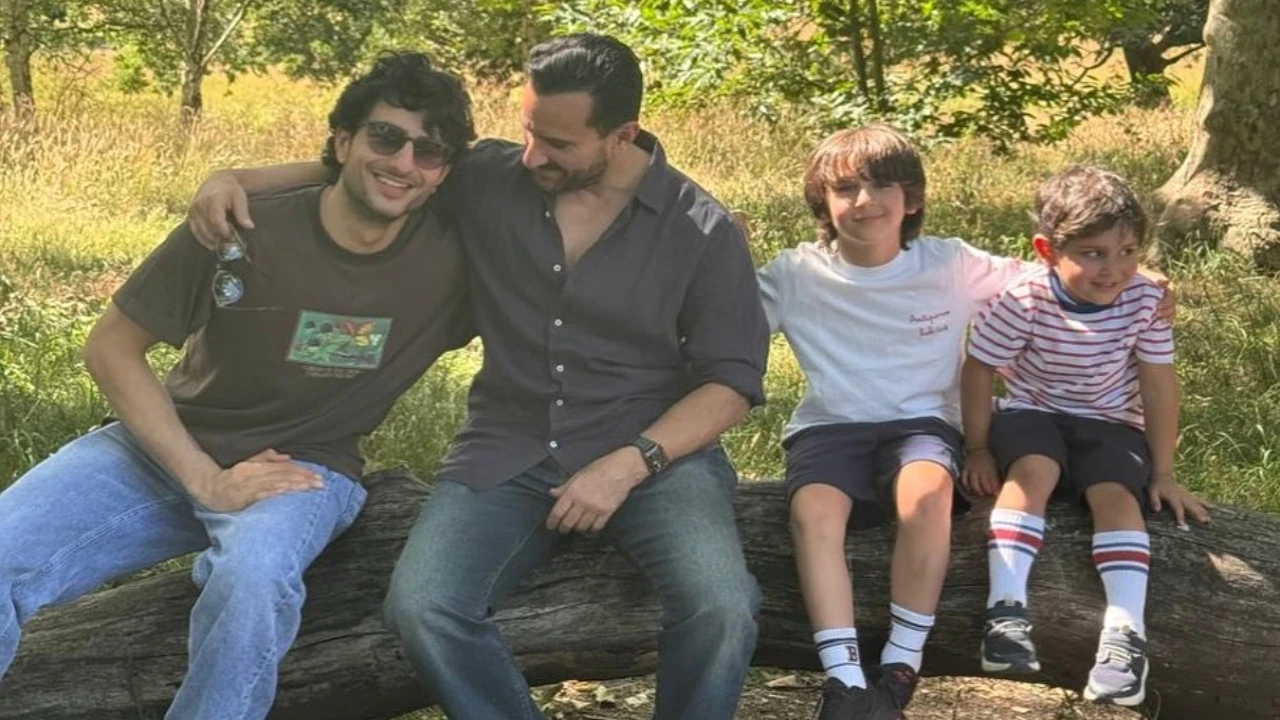 Saif Ali Khan's rare park outing with sons Ibrahim Ali Khan, Taimur and Jeh (PC: Ibrahim Ali Khan, IG) Saif Ali Khan's rare park outing with sons Ibrahim Ali Khan, Taimur and Jeh