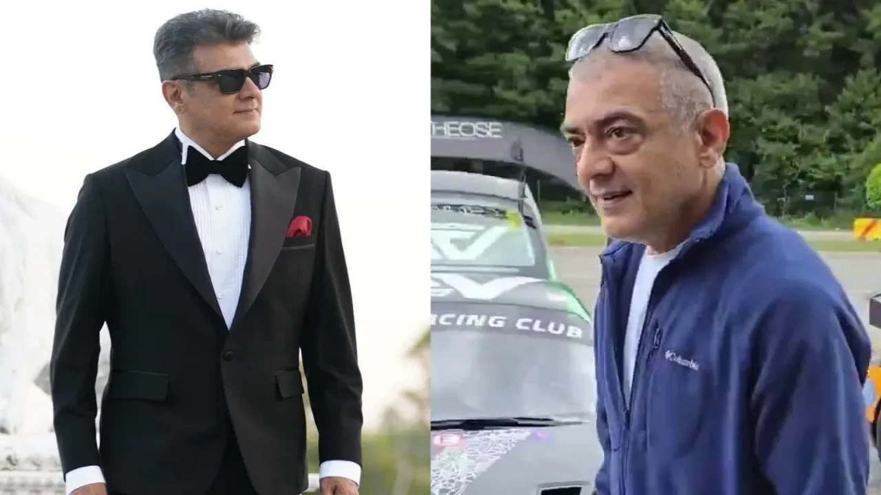 Ajith Kumar sports an almost bald look in viral pics from Belgium (PC: Adhik Ravichandran on X, Ajith Kumar Racing IG) Ajith Kumar sports an almost bald look in viral pics from Belgium, fans ask ‘Something happened to him?’