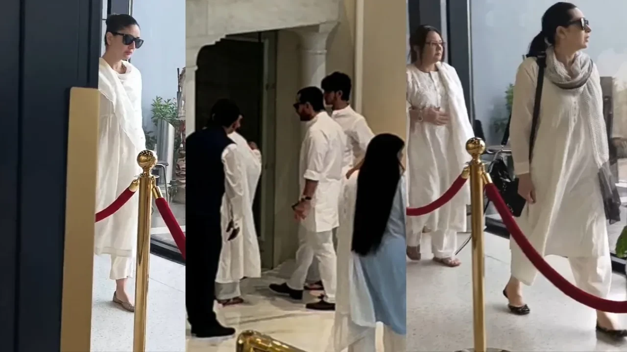 Karisma Kapoor, Kareena Kapoor Khan, and Saif Ali Khan at Prayer Meet for Sunjay Kapur Kareena Kapoor Khan, Karisma Kapoor, Saif Ali Khan
