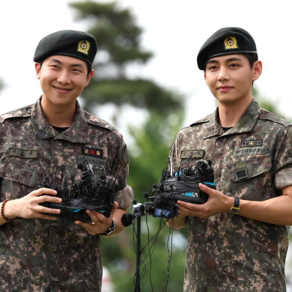 BTS’ RM and V’s discharge site flocked despite HYBE ‘begging’ not to, ARMY wants them ‘blocked from concerts’