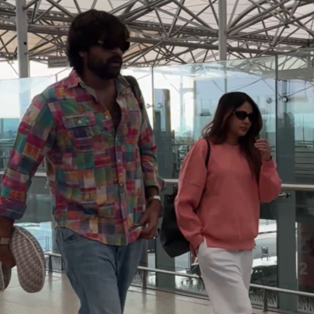Mom-to-be Lavanya Tripathi hides baby bump in oversized sweatshirt as she jets off with hubby Varun Konidela