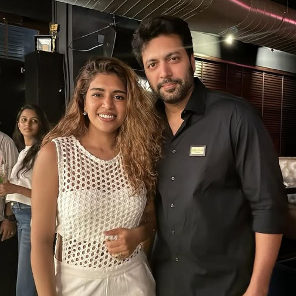 Inside Pics: Ravi Mohan holds alleged GF Keneeshaa Francis close as he celebrates her at success party of new music video