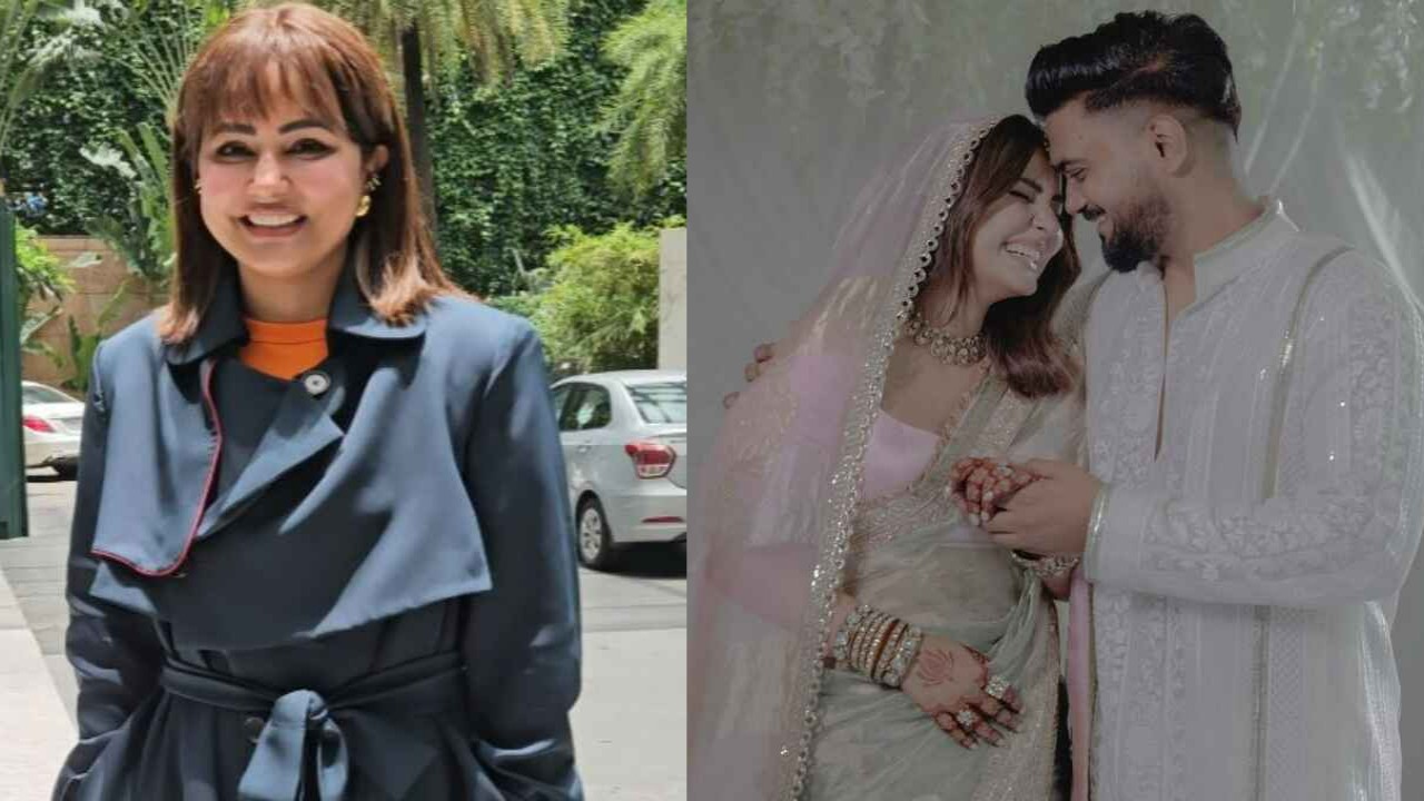 Hina Khan is back to work a day after her wedding to Rocky Jaiswal (Pic Credit: Pinkvilla, Knotting Bells) Hina Khan, Rocky Jaiswal