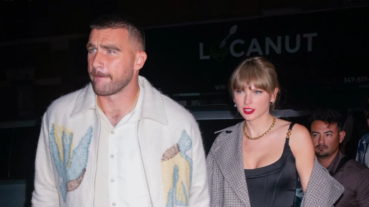 Travis Kelce and Taylor Swift via Getty Images Getty Images