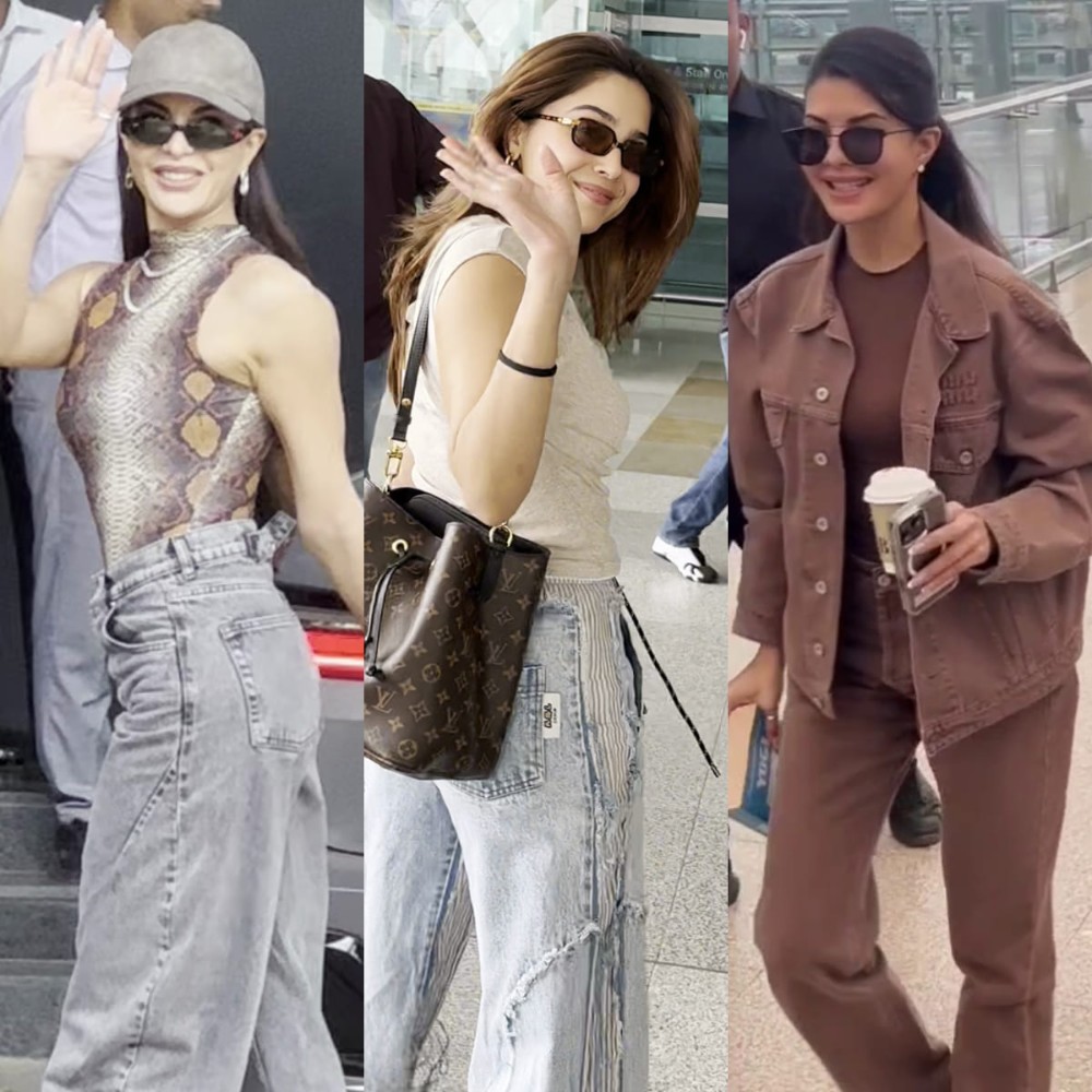 Sharvari carries Rs 2,12,000 LV bag to the airport while Jacqueline Fernandez serves two major airport fashion looks