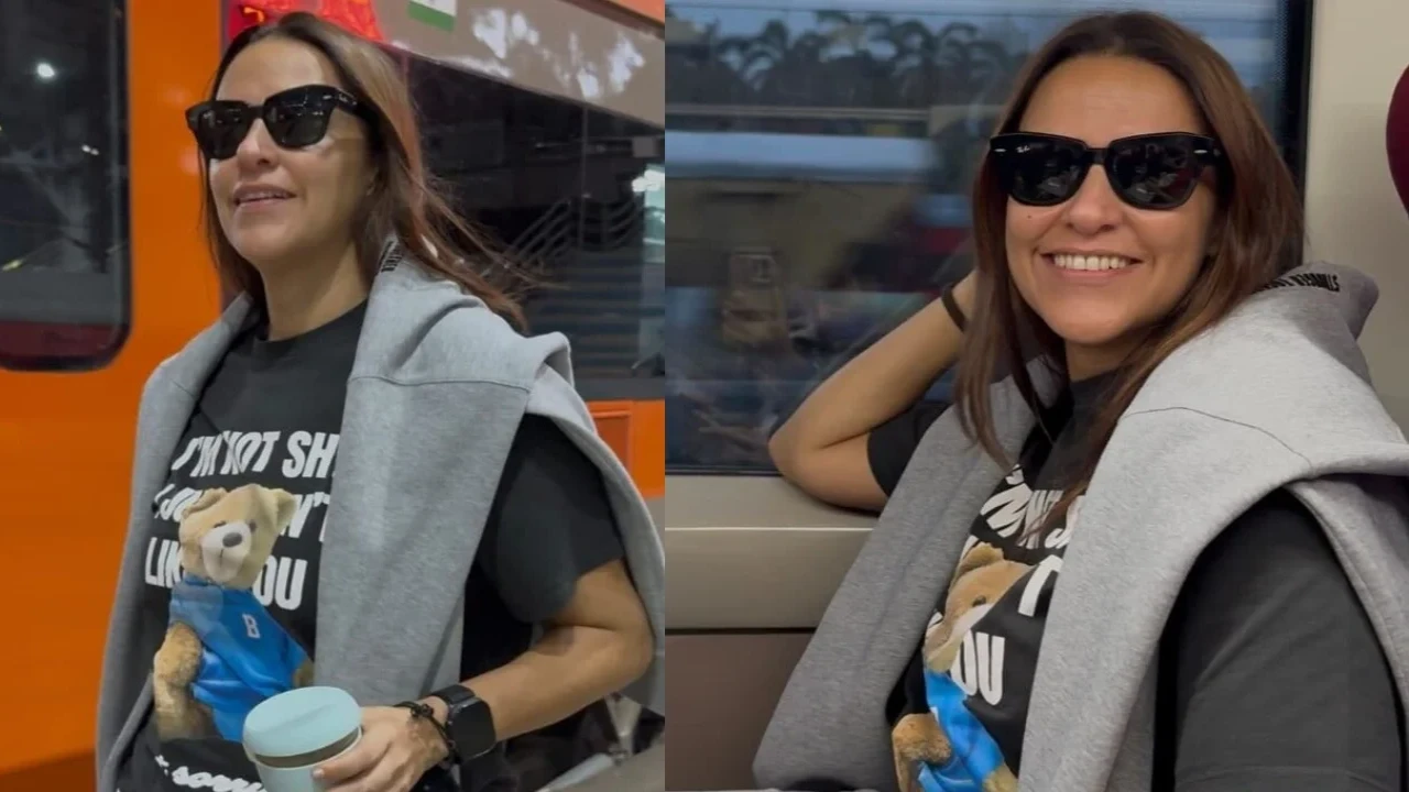 Picture credit: Neha Dhupia YouTube Inside Neha Dhupia’s Vande Bharat journey from Mumbai to Surat: ‘Brought back so many beautiful memories’
