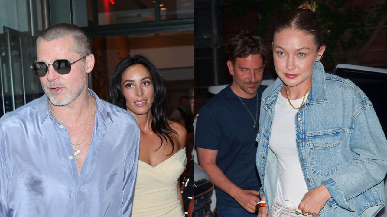 Brad Pitt-Ines de Ramon and Bradley Cooper-Gigi Hadid: courtesy of Getty Images Brad Pitt-Ines de Ramon and Bradley Cooper-Gigi Hadid: courtesy of Getty Images