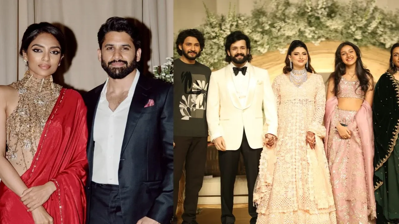 Mahesh Babu greets Naga Chaitanya-Sobhita Dhulipala at Akhil Akkineni’s wedding (PC: Annapurna Studios on X, Sobhita Dhulipala IG) Mahesh Babu greets Naga Chaitanya-Sobhita Dhulipala at Akhil Akkineni’s wedding amid rumors of him ignoring them