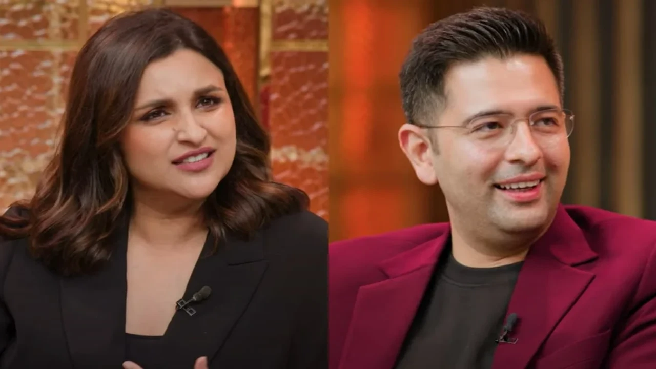 Raghav Chadha arrives at Kapil Sharma's Show without shoes (Pic Credit: Netflix) Parineeti Chopra, Raghav Chadha