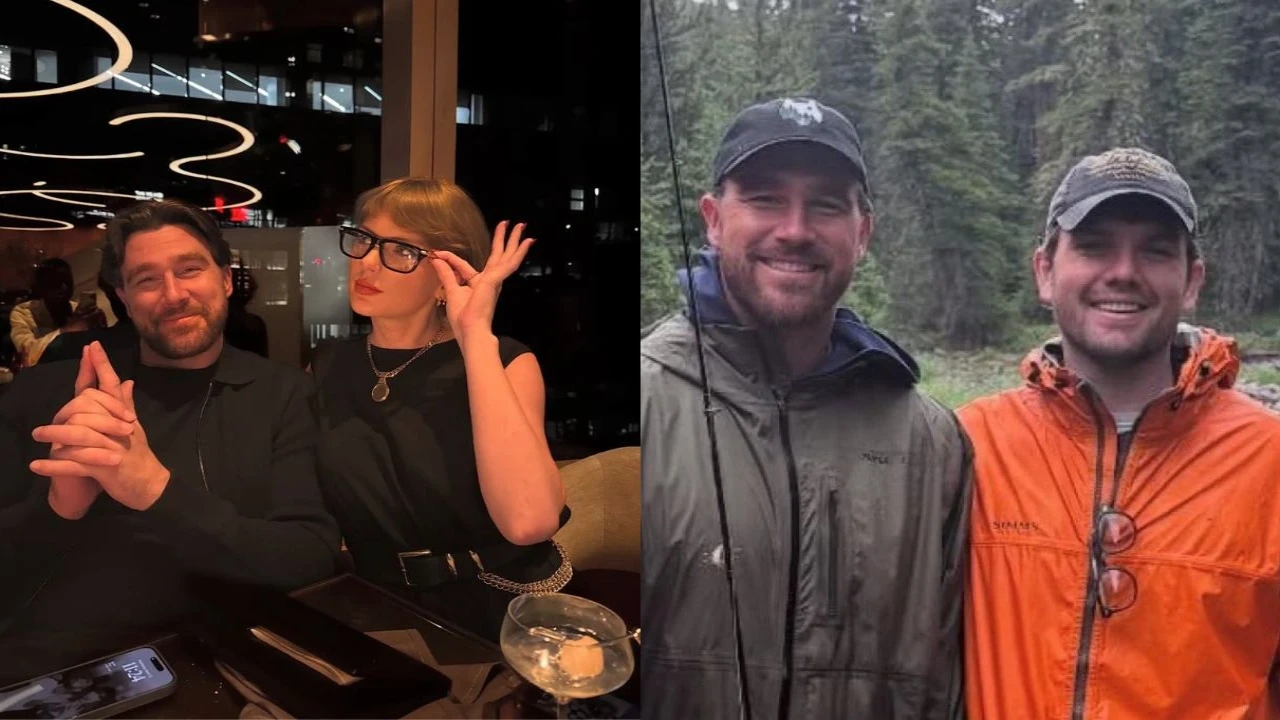 Taylor Swift, Travis Kelce, Austin Swift: courtesy of Travis Kelce's Instagram Taylor Swift, Travis Kelce, Austin Swift: courtesy of Travis Kelce's Instagram