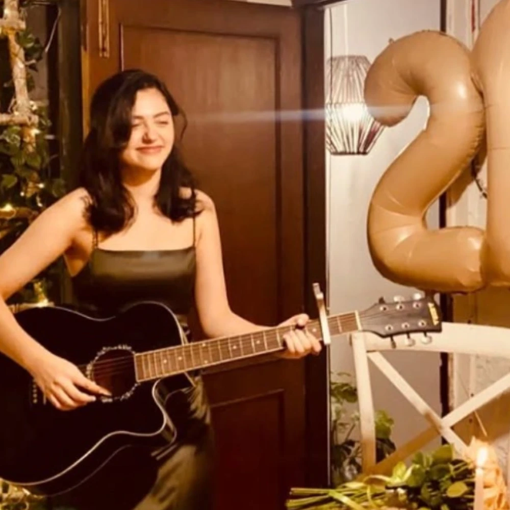 Aneet Padda's life in 11 Pics: Playing guitar on 21st birthday, selfies with parents to Saiyaara memories