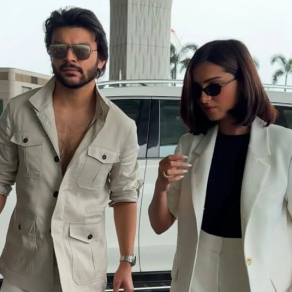 Rumored lovers Tara Sutaria and Veer Pahariya arrive in style at Mumbai airport, twin in white