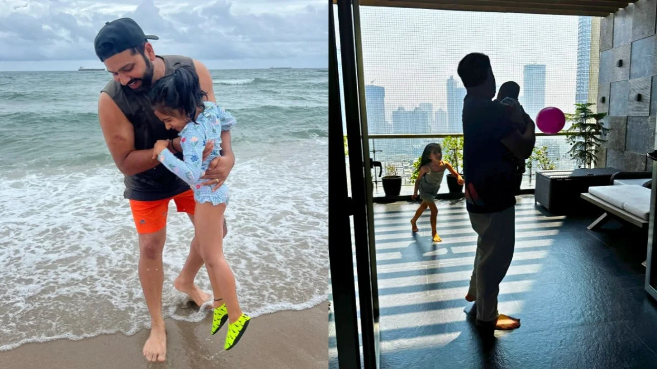 Rohit Sharma & kids Samaira, Ahaan (via Instagram) Rohit Sharma & kids Samaira, Ahaan (via Instagram)