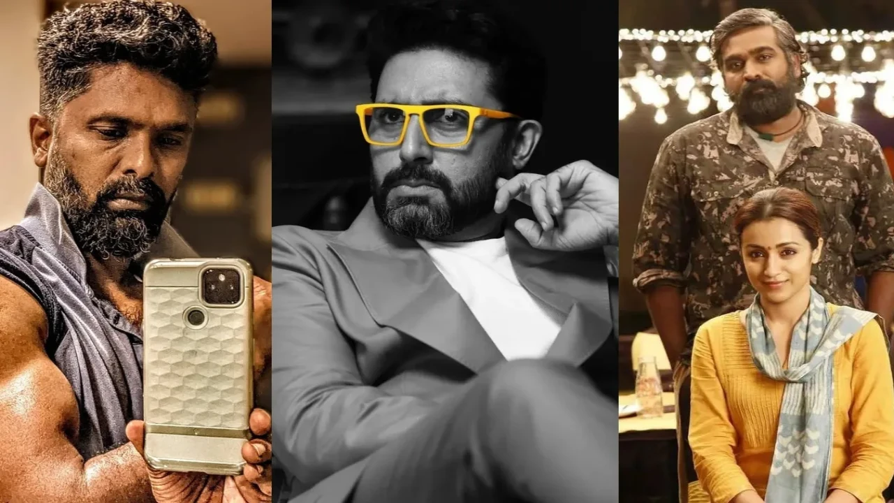 Vijay Sethupathi, Trisha’s 96 was planned with Abhishek Bachchan? (Credits: Prem Kumar, Abhishek Bachchan's IG, Madras Enterprises) Prem Kumar, Abhishek Bachchan, Vijay Sethupathi, Trisha Krishnan