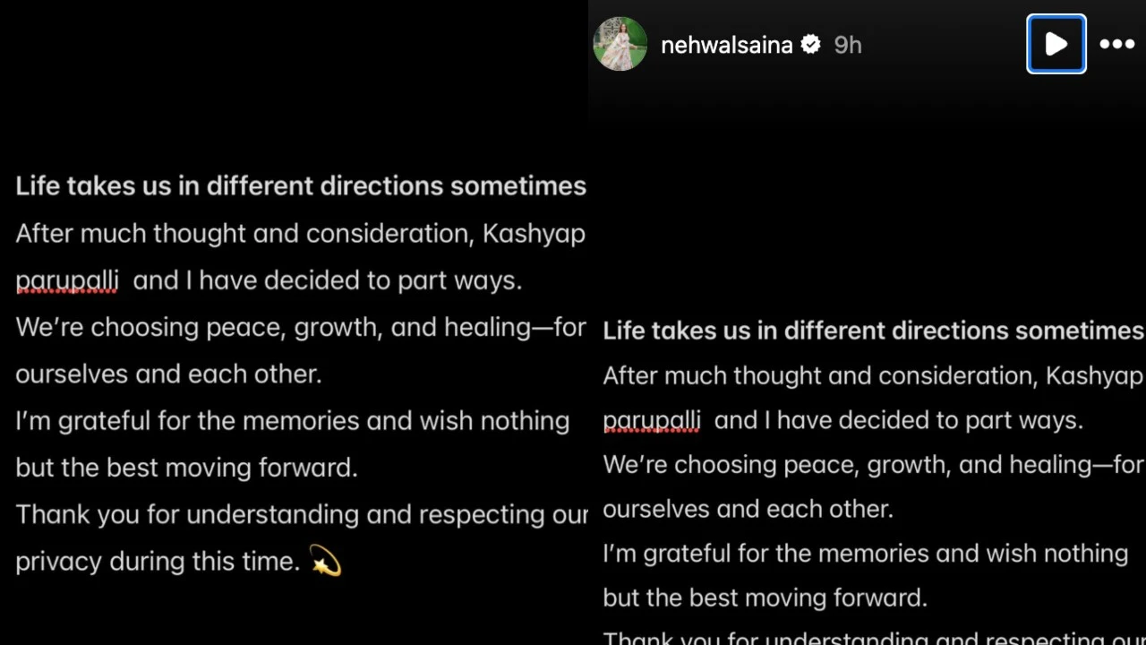 Saina Nehwal and husband Parupalli Kashyap head for divorce after 7 years of marriage: ‘We’re choosing peace, growth and healing…’